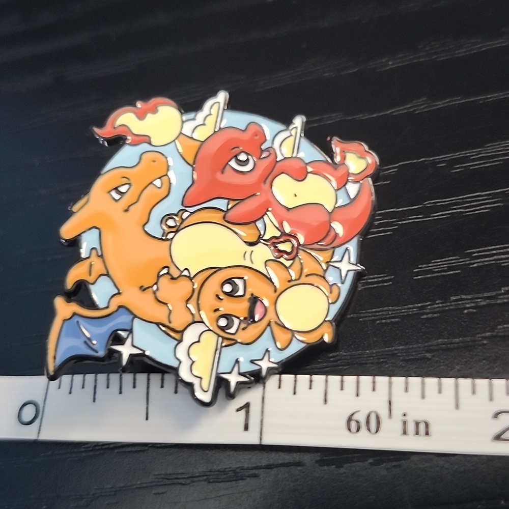 Pokemon Charmander Evolutions Inspired Enamel Pin - Picture 3 of 4
